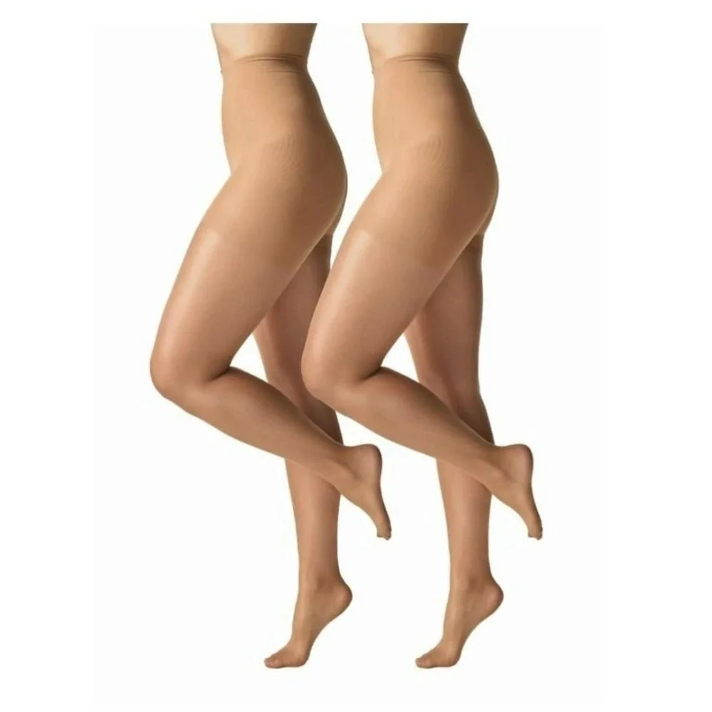 Silk Impressions Ultra Fine Sheer Pantyhose 2-Pair XXXL Cocoa 15 Denier